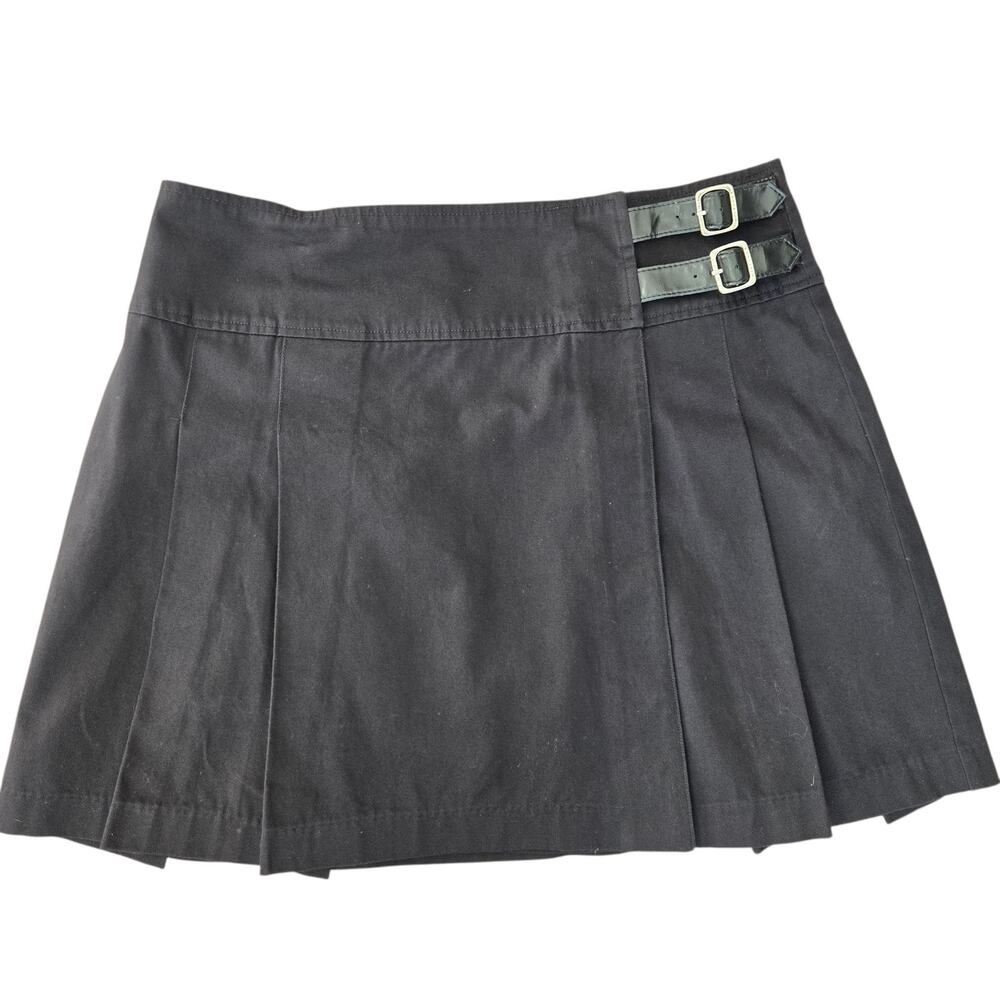 Vintage Y2K Tommy Hilfiger Indie Sleaze Kilt Skirt Grunge Black Womens 12